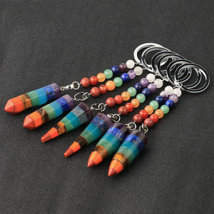 Охрана окружающей среды амулет металлический цинковый сплав семь 7 Чакра каменные бусины брелок кулон - Product Image 5