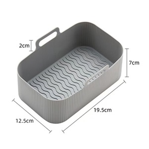 Tapis de cuisson en silicone rectangulaire à rayures, réutilisable pour friteuse à air et plats de cuisson - Product Image 2