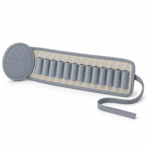 <b>Lipstick</b> <b>Case</b> Stand Up Roll Away Cosmetic Tube Organizer with Elastic Slots Asanoha Jacquard Tie Custom Logo - Product Image 1