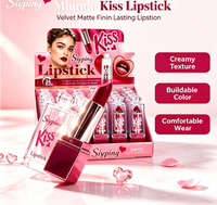 Lot de 24 rouges à lèvres hydratants Kiss, teintes mates hautement pigmentées, emballages cosmétiques en gros, boîtes en vrac
