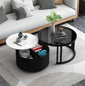 Simple Style Center Tea Table Lift Top Coffee Table Nesting Modern Round Luxury Coffee Table