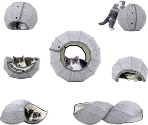 Fabricante al por mayor Shout Felpa Deformable Plegable Transpirable Mascota Gato Cama Gato Cueva Cama - Product Image 4
