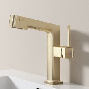 Grifo de Lavabo de Alta Gama, Estilo Blanco Lechoso, con Tres Modos de Funcionamiento, Totalmente de Cobre, Extraíble, para Agua Fría y Caliente - Product Image 1