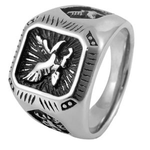 Anillo de águila yunnique para hombre, joyería de moda de acero inoxidable dorado con diseño de animales del zodiaco, regalo - Product Image 5