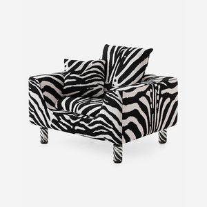 <span class=keywords><strong>Fauteuil</strong></span> de luxe italien de loisir, <span class=keywords><strong>design</strong></span> minimaliste fait à la main, <span class=keywords><strong>tissu</strong></span> imprimé zèbre pour chambre à coucher, bureau à domicile, hôtel, villa, salon - Product Image 5