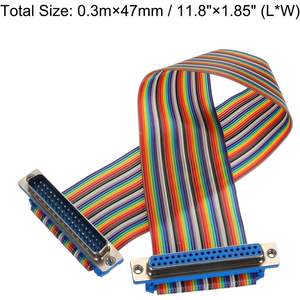 สายริบบิ้นแบน Meccanixity Rainbow แบบ DB37 ตัวผู้-ตัวเมีย ยาว 11.8 นิ้ว ระยะห่าง 2.54 มม. สายจัมเปอร์สำหรับบอร์ดทดลอง หลายสี ทองแดง - Product Image 3