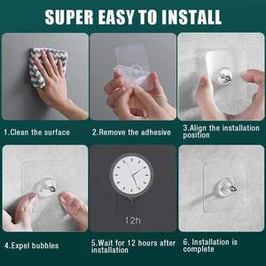 Factory Wholesale Self Adhesive Wall <strong>Hooks</strong> Hangers Waterproof Durable Transparent <strong>Kitchen</strong> Bathroom Screw Hanger <strong>Hooks</strong> - Product Image 4