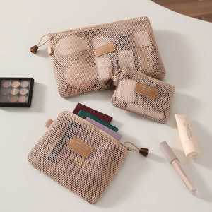 Mesh Zipper Cosmetic <b>Bag</b> <b>Large</b> Capacity Portable Multi-Functional for Women Travel Storage - Product Image 1
