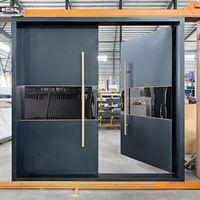 Porte d'entrée extérieure double en acier inoxydable de style européen, porte blindée en aluminium, grandes portes d'entrée pour maisons