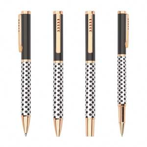 Bolígrafos de Metal con Diseño OEM Personalizado, Acabado en Cuero/Pintura y Detalles en Oro Rosa/Plata - Product Image 4