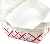 Plateaux en papier en forme de bateau personnalisés en gros, emballages jetables pour la restauration rapide, boîtes en carton ondulé, plateaux en papier pour snacks à emporter