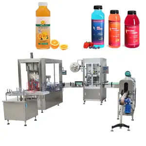 500ml Máquina Automática De Enchimento De Bebidas De Suco Quente Máquina De Enchimento De Suco 6 Cabeças De Enchimento Caper e Labler