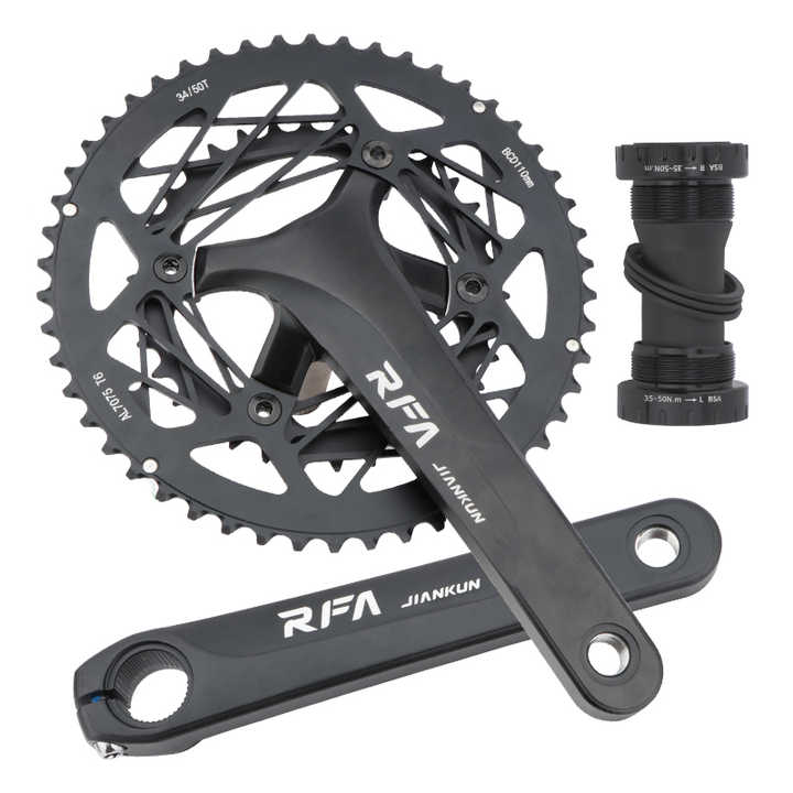 JIANKUN RFA 折りたたみ自転車クランクセット 34/50t ダブルディスク