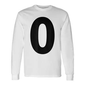 Camiseta de manga larga con número 0, para equipo, con estampado blanco y negro - Product Image 1