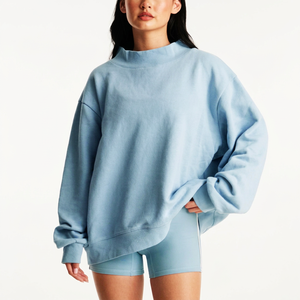 <b>Women</b>’s Oversized <b>Turtleneck</b> Sweatshirt Casual Winter Pullover Cotton Fleece Long Sleeve College Streetwear <b>Top</b> with Custom - Product Image 1