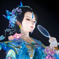 Lanternes en soie personnalisées de grande taille avec figurines humaines, LED, étanches, résistantes au vent et à économie d'énergie, pour les festivals de Diwali et du Ramadan