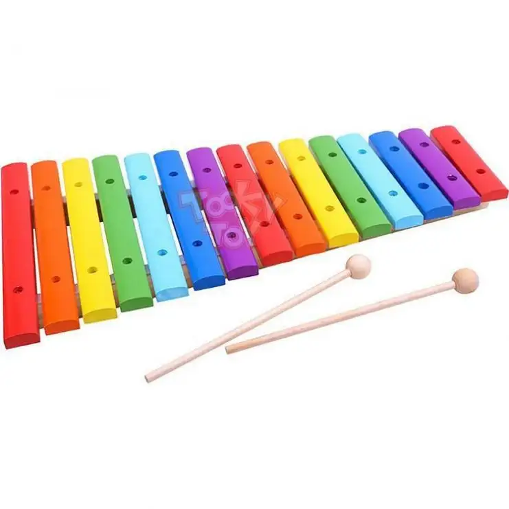 FSC Деревянная Детская Красивая музыкальная игрушка 15 нот ксилофон