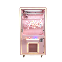 Machine à ciseaux rose pour un joueur, machine à cadeaux à monnayeur, machine de jeu d'arcade à prix, machine à peluches pour centre commercial