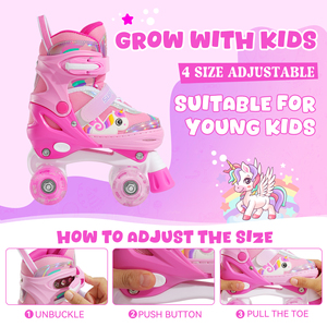 PAPAISON Nuevo Diseño de Gran Venta <span class=keywords><strong>Patines</strong></span> Ajustables Semi Suaves para Niños y Adultos con Ruedas de PU que se Iluminan para Principiantes - Product Image 2