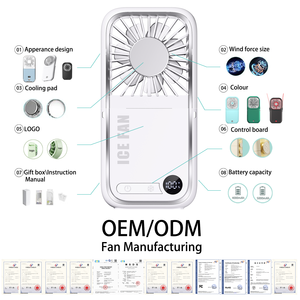 OEM Custom Portable Foldable Handheld Fan High-Speed USB Neck-Hung Mini Fan App-Controlled Low Noise Car Outdoor Use Custom Logo