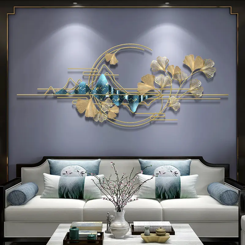 Toptan İslam metal duvar sanatları dekor oturma odası için altın ev dekorasyon modern deco murale metal kabartma dekoratif duvar sanatı