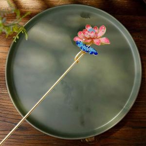 Épingle à cheveux de luxe rétro chinoise ancienne, motif pivoine riche, bâtonnet à cheveux fleur rose, accessoires pour femmes - Product Image 6