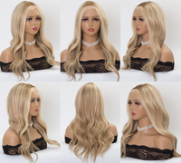 Perruque Lace Front Personnalisée de Haute Qualité, Cheveux Européens Alignés avec les Cuticules, Mèches Blondes, Cheveux Raides, Transparente pour