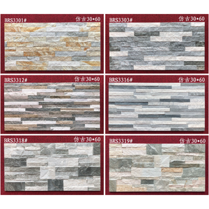 Guangdong 300x600mm Exterior decorativo cultura <span class=keywords><strong>pizarra</strong></span> pared piedra aspecto cerámica azulejo 3D revestimiento de paredes para Villa jardín - Product Image 1