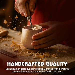Verre à whisky en bois brûlé de 10 oz, verre à bourbon en bois brûlé pour cérémonie, cadeaux de Noël pour hommes - Product Image 3