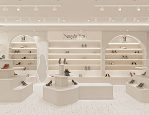 تصميم وتجهيز متجر حقائب الأحذية المخصص، تجديد داخلي مصمم خصيصًا، مساحة عرض للبيع بالتجزئة، تجهيز شامل لمتجر حقائب الأحذية - Product Image 1