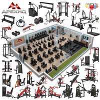 Ensemble complet d'équipements de fitness : machines d'entraînement aérobie et de musculation, solution tout-en-un pour projets de clubs de sport