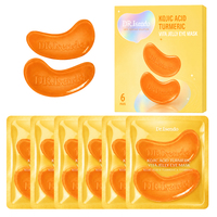 Masque pour les yeux en gelée hydratant à l'acide kojique, au curcuma et à la vitamine C, OEM/ODM, 6 paires, soin des yeux