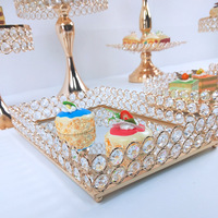 Plateau à dessert en cristal de style luxueux Nicro, fournitures pour fêtes et anniversaires, support à gâteau, décoration, ensemble de présentoirs à gâteaux de mariage