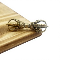 Vajra miniature en cuivre transfrontalier en forme de trompette, amulette portative, instrument de rituel religieux tibétain, objet artisanal Vajra