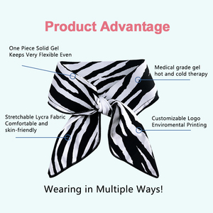 Zebra <b>Print</b> Gel Neck Wrap Hot Cold Therapy Stretchable Pain Relief Multi-Way Wear Custom Logo - Product Image 1
