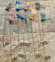 Piquets de jardin en plastique en forme de libellule, dissuasif pour les mouches, dispositif de dissuasion pour les oiseaux et les mouches, pour une utilisation en intérieur/extérieur, design moderne imperméable