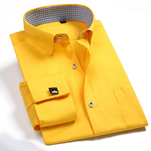 Nouvelle Arrivée Chemises en Coton à Manches Longues pour Hommes, Chemises Formelles de Costume d'Affaires à Poignets Mousquetaires - Product Image 4