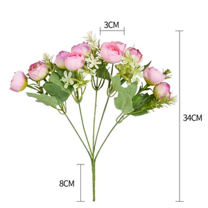 <span class=keywords><strong>Rosa</strong></span> <span class=keywords><strong>di</strong></span> seta artificiale all'ingrosso del mazzo del mazzo della fabbrica della primavera del fiore del tè <span class=keywords><strong>rosa</strong></span> della torta <span class=keywords><strong>di</strong></span> nozze della casa & decorazione <span class=keywords><strong>di</strong></span> natale - Product Image 2