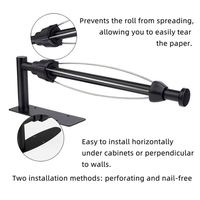 Porte-papier toilette adhésif en acier inoxydable, support mural pour rouleaux de cuisine, porte-serviettes, distributeur de serviettes, accessoires de nettoyage ménager