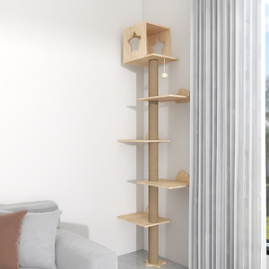 Árbol rascador reclinable para gatos, estilo cápsula espacial, montado en la pared, poste rascador de madera maciza, plataforma de escalada para gatos, cama para gatos - Product Image 2