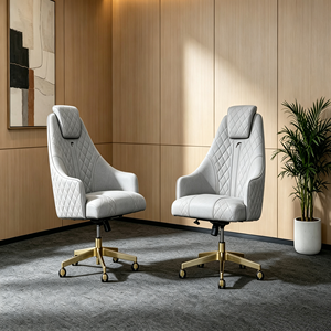 Chaise de bureau de direction de luxe, design moderne, pivotante en acier inoxydable, pour la maison, siège élégant ZE-00251, mobilier de bureau design pour la maison - Product Image 3