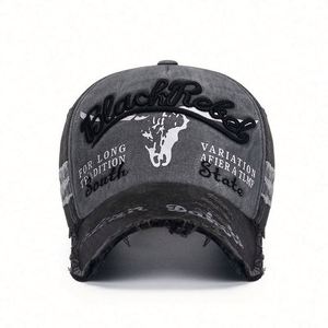 หมวกเบสบอลทรงสปอร์ตผ้าทวิลล์วินเทจสองสีแบบทำเก่า ปักโลโก้ ปีกโค้ง ป้องกันแสงแดด - Product Image 5