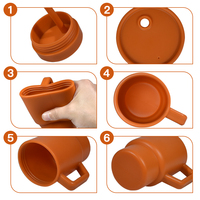 Gobelet en Silicone Personnalisé Populaire et Coloré de 9 oz (280 ml) en Matière Douce, Tasse pour Enfants et Bébés, Biberon avec Paille et Couvercle
