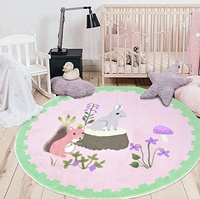 Faux Wool Kids Spiel matte Animal Round Area Rug Kinder Kinderzimmer Tür matte Soft Plüsch Rutsch fester Kinder teppich für Schlafzimmer