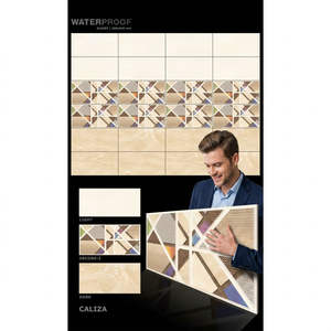 Vistaar Firebrick Outdoor 300x600mm Hotel Lobby Designer Digital Marble Mosaic Floor & Wall Tiles Ceramic - Product Image 1