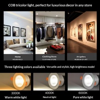 Spot LED Encastrable COB en Alliage d'Aluminium CRI 90 Anti-Éblouissement pour Plafond et Mur de Salon Domestique