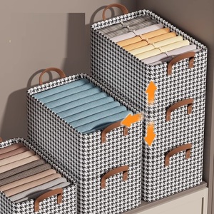 Conveniente caja de almacenamiento de ropa de tela plegable calcetín armario bolsas de almacenamiento de ropa para ropa - Product Image 1