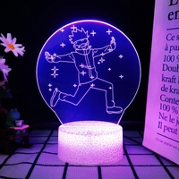 Lampe de nuit holographique 3D mignonne populaire, lampe de nuit fantaisie, changement de couleur multicolore pour la décoration de bureau