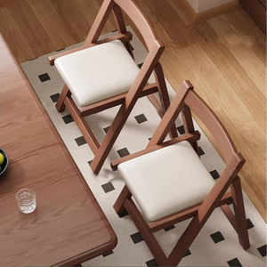 Sedia <span class=keywords><strong>Pieghevole</strong></span> in Legno Massello con Seduta Imbottita, Salvaspazio, Moderna ed Ergonomica, per Casa, Ufficio, Hotel, Uso <span class=keywords><strong>Esterno</strong></span> L122 - Product Image 4