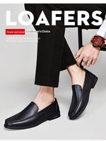 Chaussures de marche légères et confortables pour hommes, respirantes, antidérapantes, en cuir véritable, mocassins à enfiler, nouvelle tendance, design tendance